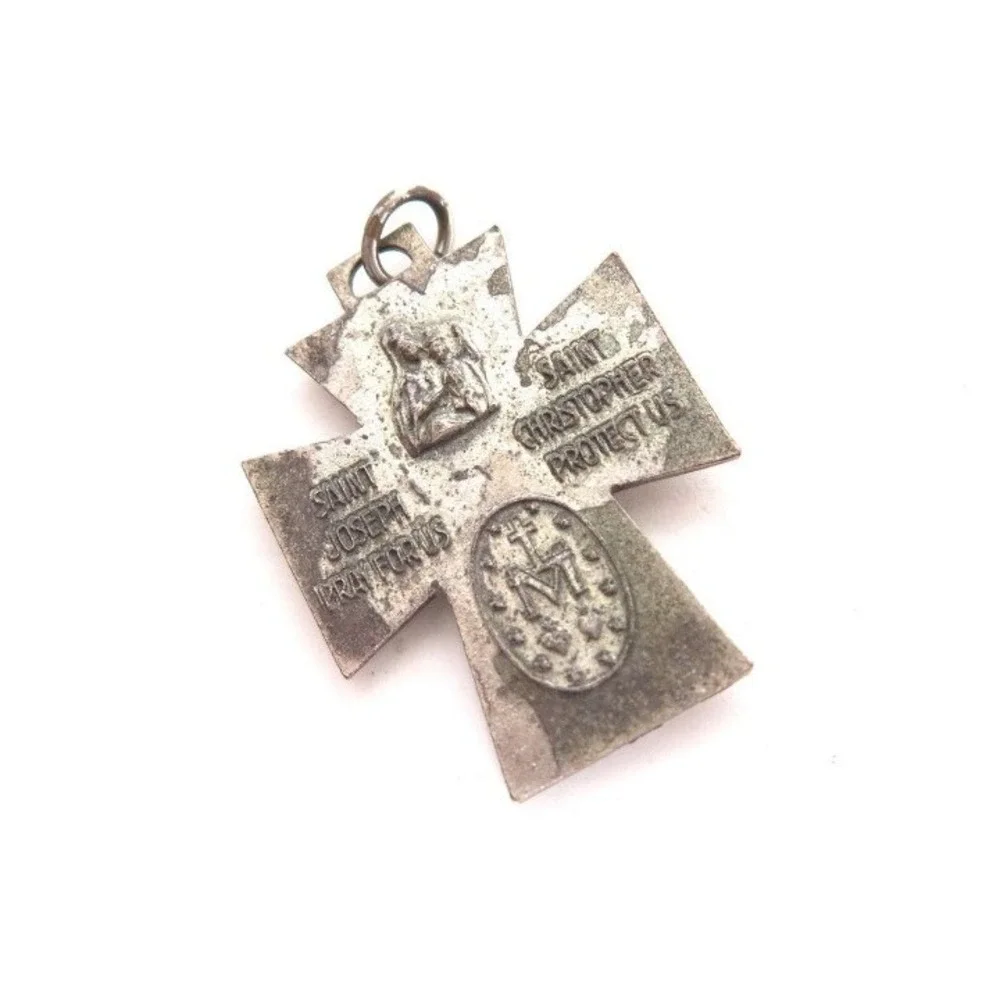 Catholic Miraculous Medal‎ Silver Cross